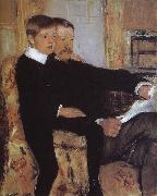 Mary Cassatt Alexander and his son Robert painting